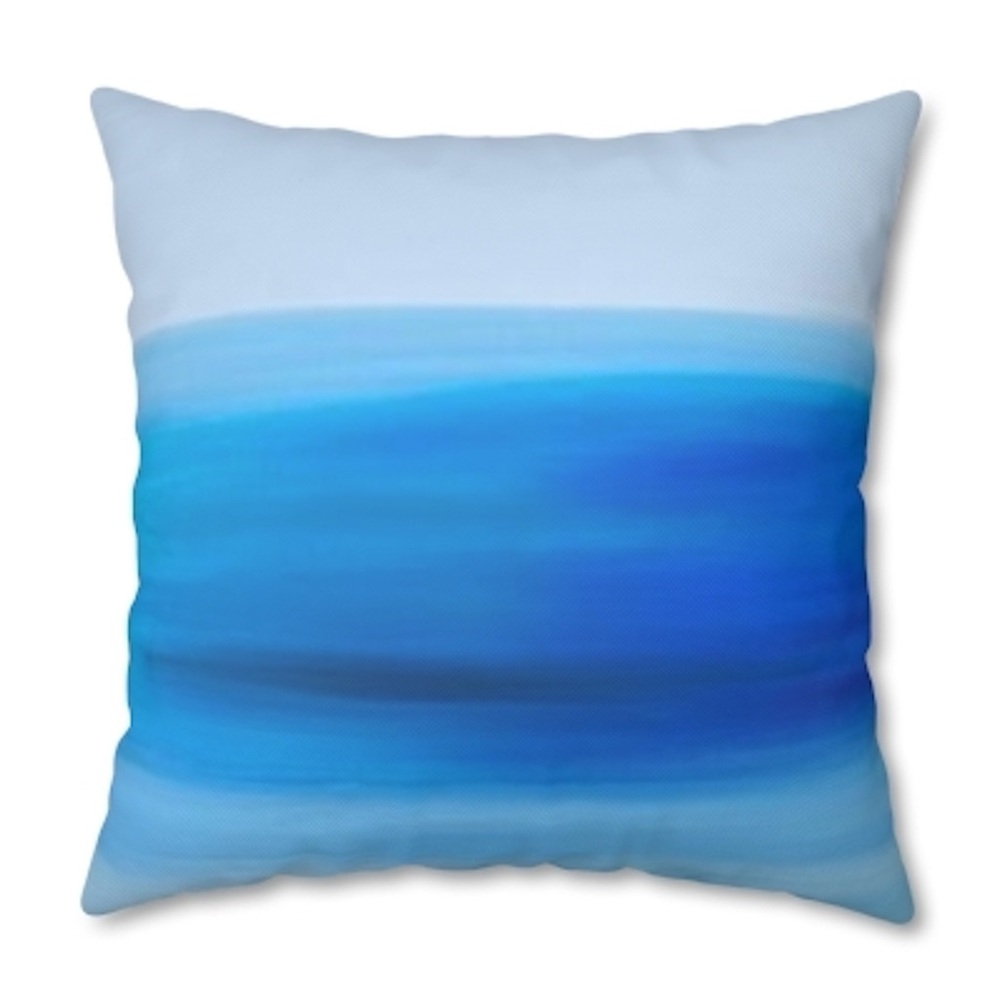 NEW! Blue paint stripe Throw Pillow cover - 17x17 and 20x20 w/concealed zipper.